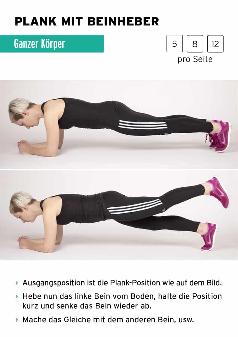 Plank mit Beinheber