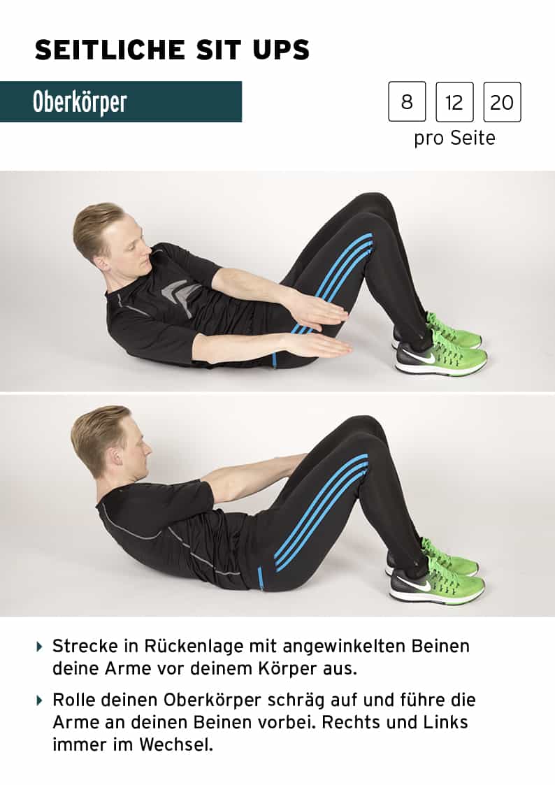 Seitliche Situps für den Oberkörper