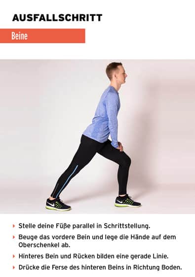 Ausfallschritt der Stretching eCards