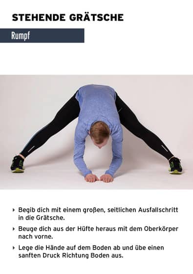 Stehende Grätsche bei den Stretching eCards