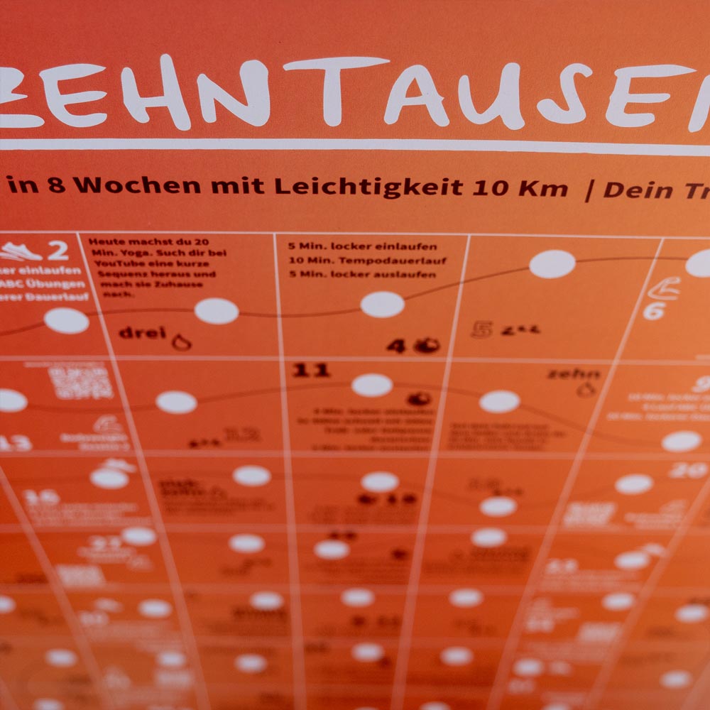 Zehntausend Trainingsplan Ansicht von oben