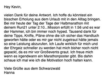 Digitale Trainingspläne Testimonial von runnersflow