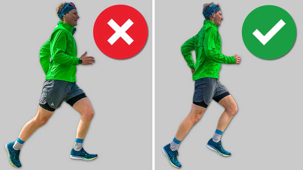 Falsche und richtige Haltung beim Joggen