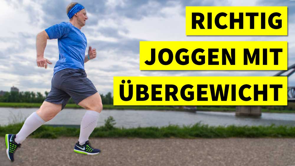 Ein Läufer beim Joggen mit Übergewicht
