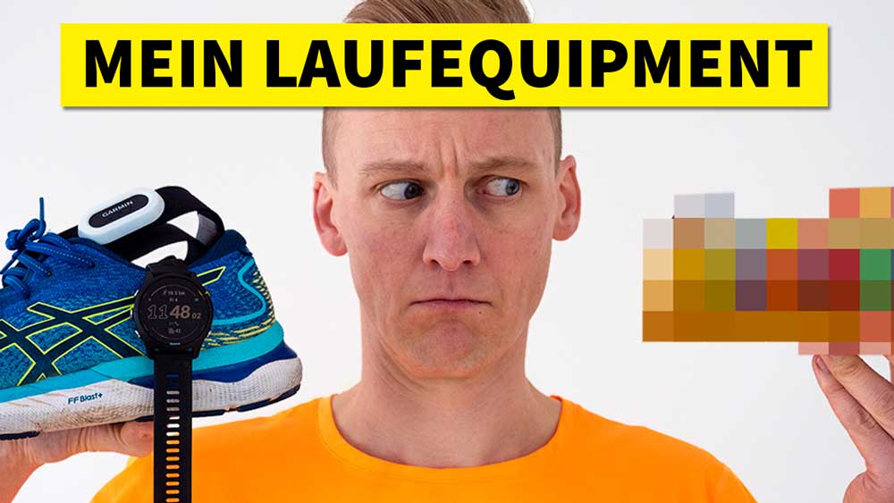 Kevin schaut sich kritisch Laufequipment an
