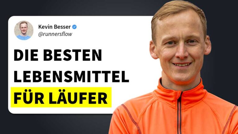 Ein lächelnder Läufer in leuchtender Sportkleidung spricht über gesunde Lebensmittel für Läufer.