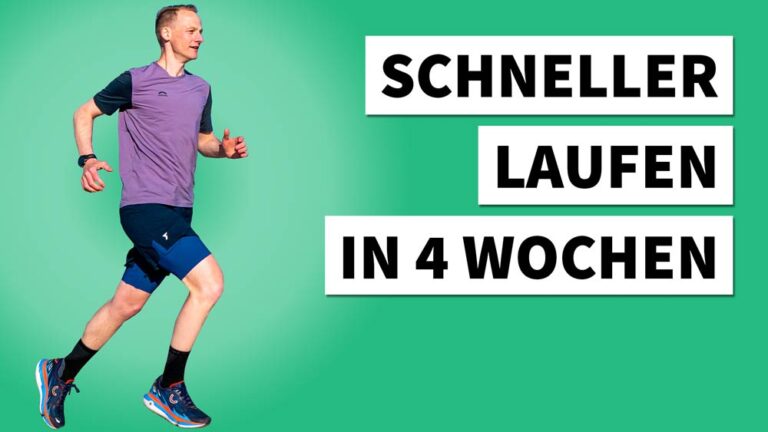 Ein motivierter Läufer in sportlicher Kleidung, der fröhlich trainiert, um schneller laufen zu lernen.